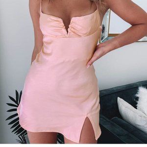 Omi Satin Mini Dress Blush